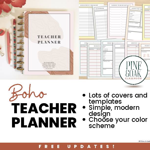 2022-2023 Boho Teacher Planner - Fast, Easy, Ready to Use Year After Year!