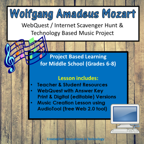 Music of Wolfgang Mozart - WebQuest & Music Composition's featured image