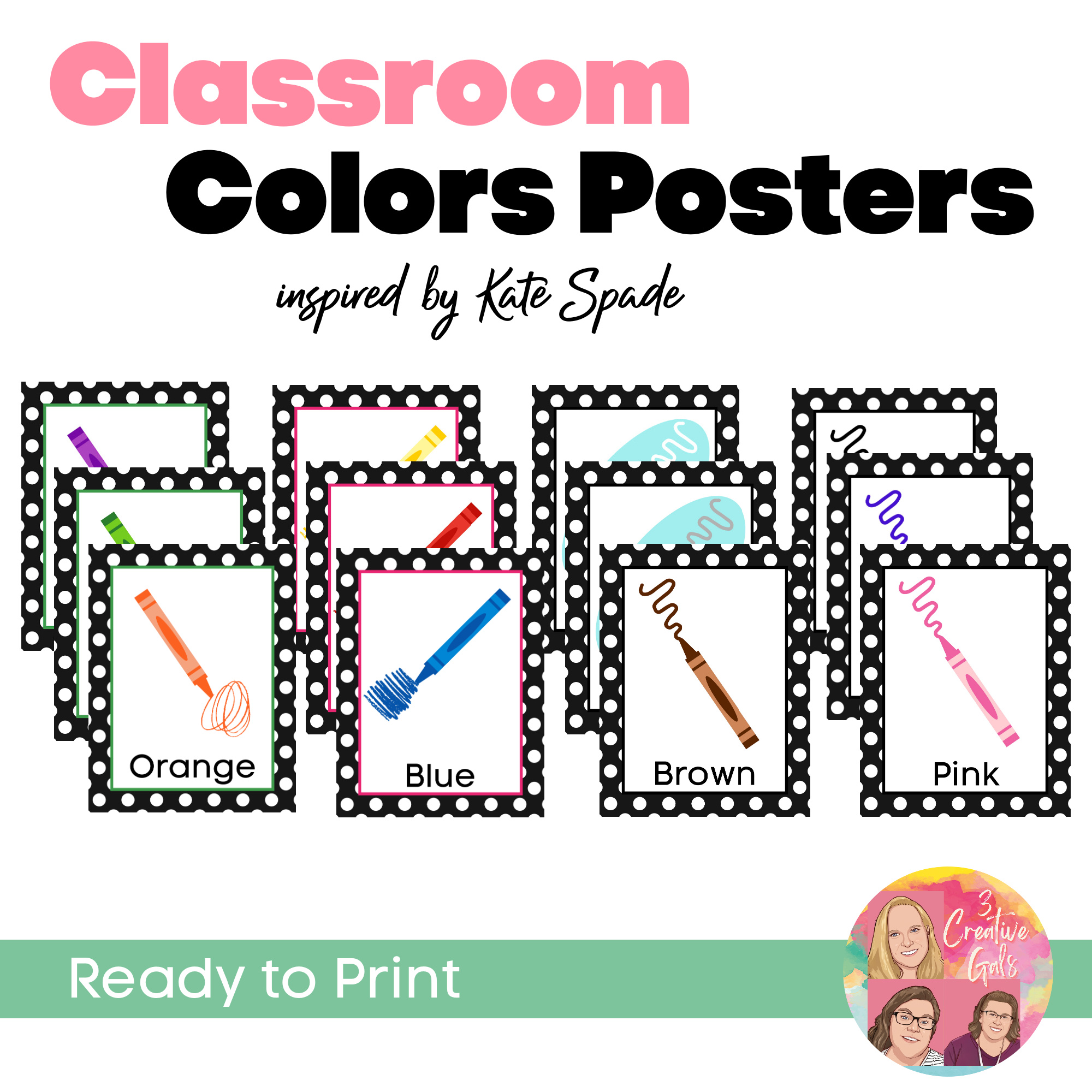 Colors Posters | inspired by Kate Spade