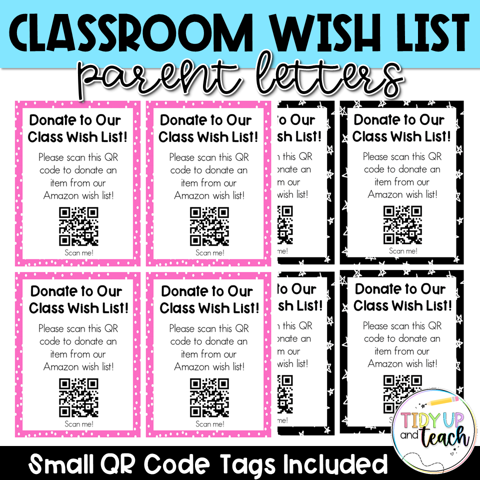 Editable Classroom Donation Printable Teacher Wish List 