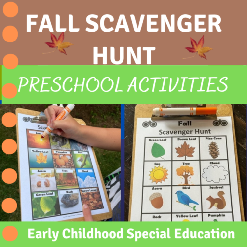Season of Fall Vocabulary Scavenger Hunt Activities Preschool Special Education's featured image