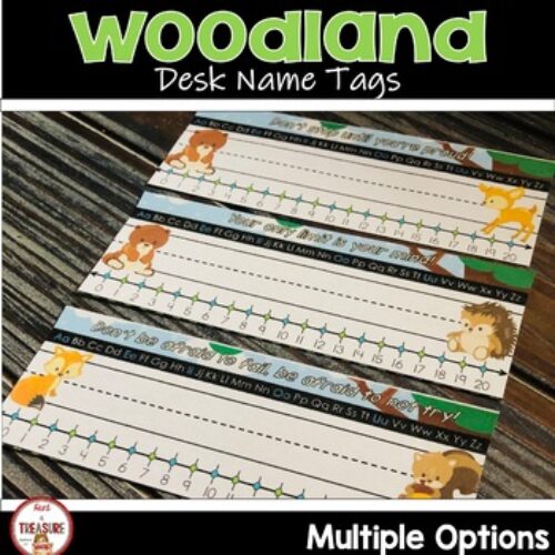 Camping Theme and Woodland Animals Classroom Decor Desk Name Tags's featured image