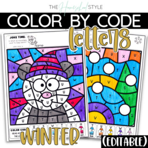 Winter Color by Letter Recognition Color by Code Activities Editable's featured image