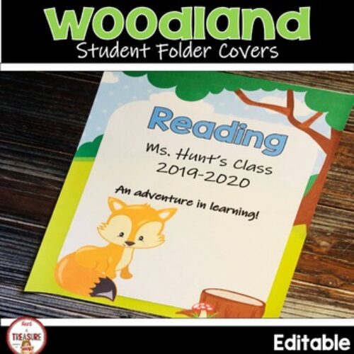 Camping and Woodland Animals Classroom Decor Student Binder Covers | Editable's featured image