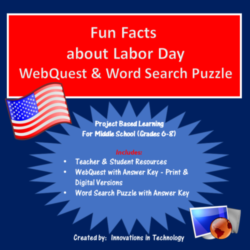 Labor Day - WebQuest / Internet Scavenger Hunt & Word Search Puzzle's featured image