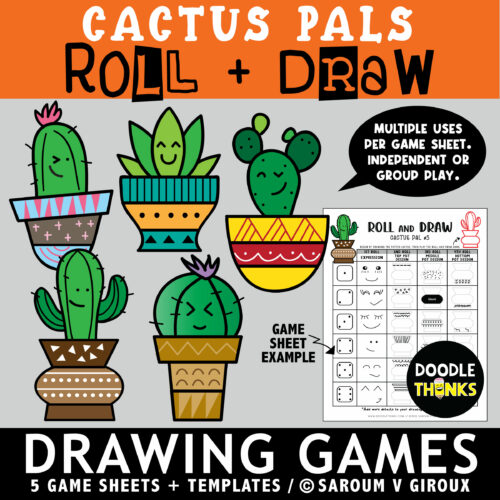 Cactus Pals Fun Roll and Draw Game Sheets | Group and Independent Play's featured image
