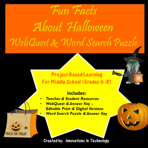 Fun Facts about Halloween WebQuest & Word Search Puzzle's featured image