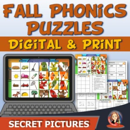 Fall and Thanksgiving Activities Phonics Puzzles with Digital and Print's featured image