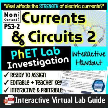 Currents & Circuits 2 PhET Lab | Printable & Interactive Virtual Lab Guide with Key