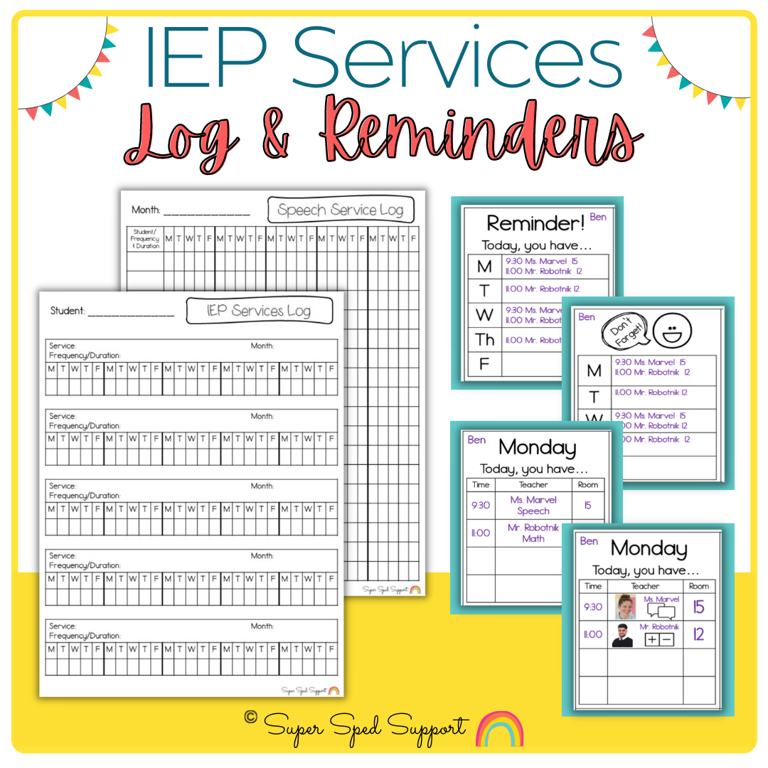 IEP Services Log & Reminders *Special Education*