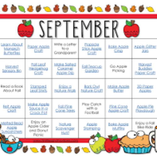 Pre-k Monthly activity calendar's featured image