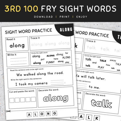 3rd 100 Fry Sight Words: Fry's Third 100 Sight Words Worksheets, [SET 1]'s featured image