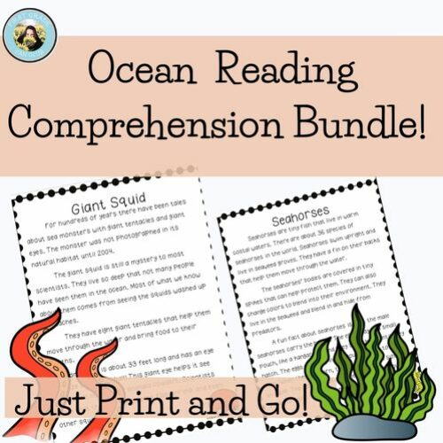 Ocean Animals Reading Comprehension Bundle!'s featured image