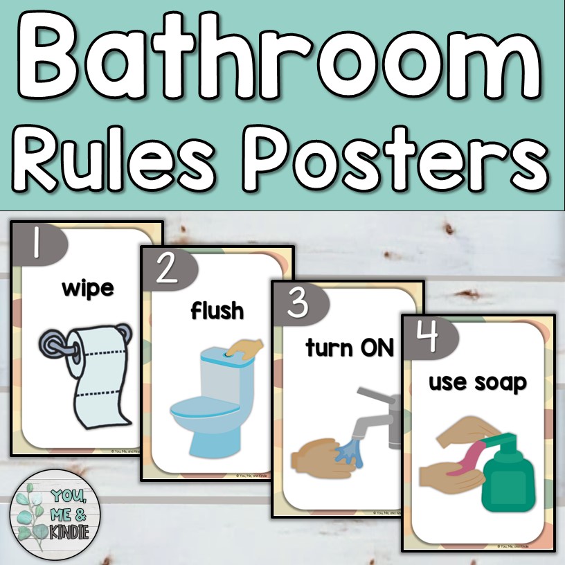 Bathroom Signs | Bathroom Rules Posters Boho