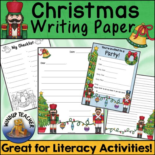 Nutcracker Christmas Writing Paper Color and B&W's featured image