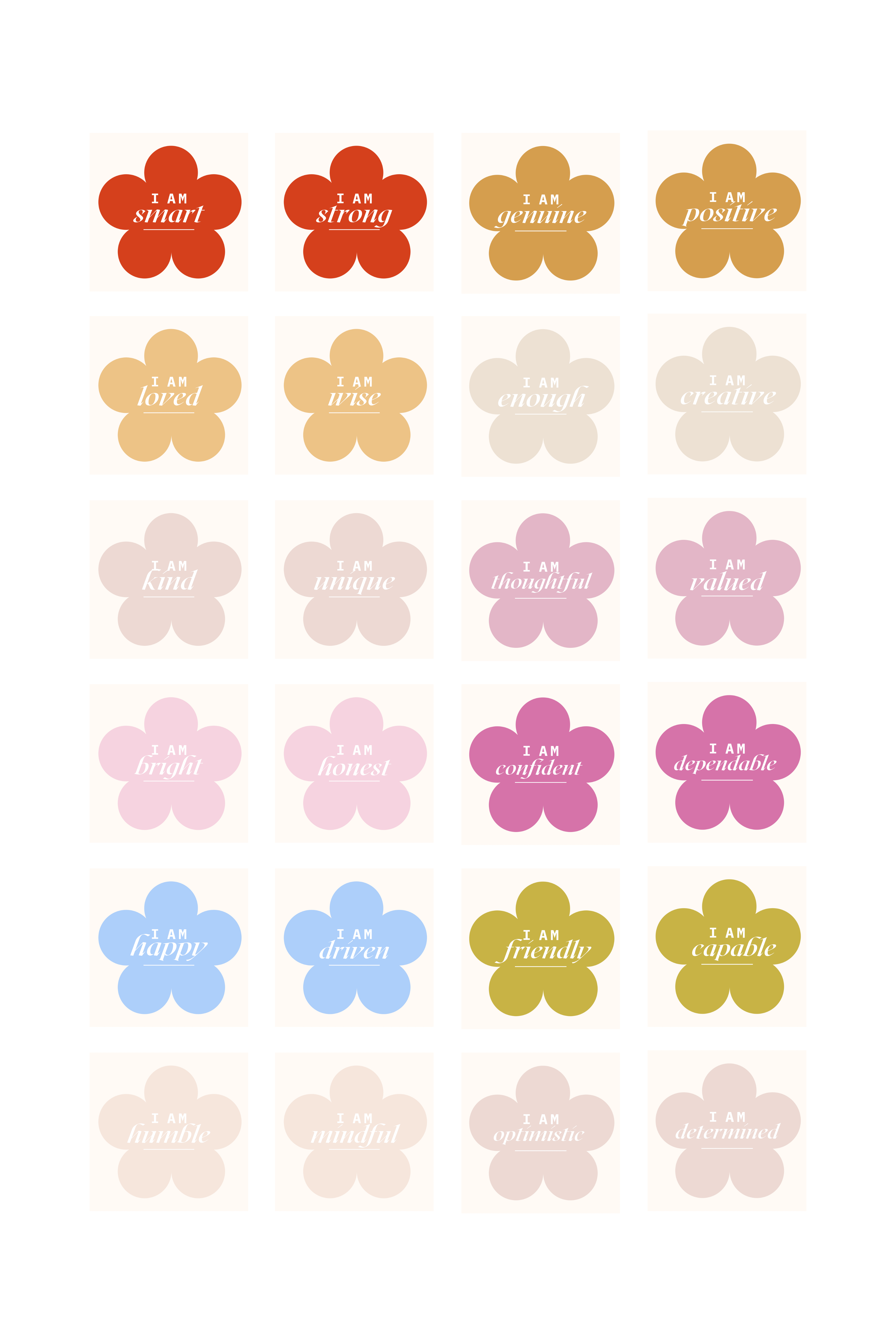 Printable affirmations — in color