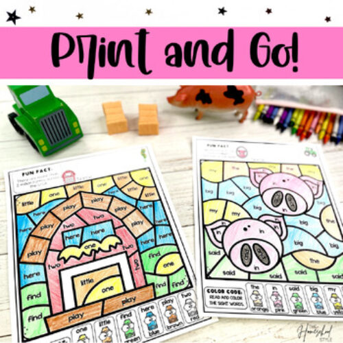 Farm Color by Sight Word Practice Editable Activities - Classful