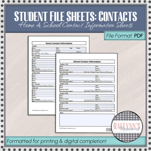 Student Contact Information Sheets: Home & School's featured image