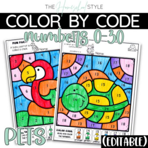 Number Recognition Editable Color by Code Worksheets | Pets Coloring Pages's featured image