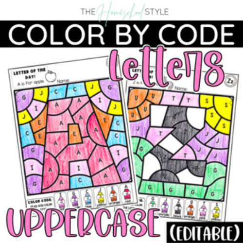 Letter Recognition Editable Color by Code Worksheets | Kindergarten Morning Work's featured image