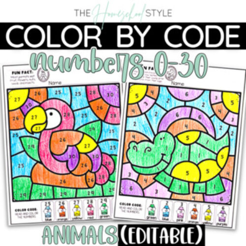 Color by Numbers 1-30 Color by Code Editable Activities's featured image