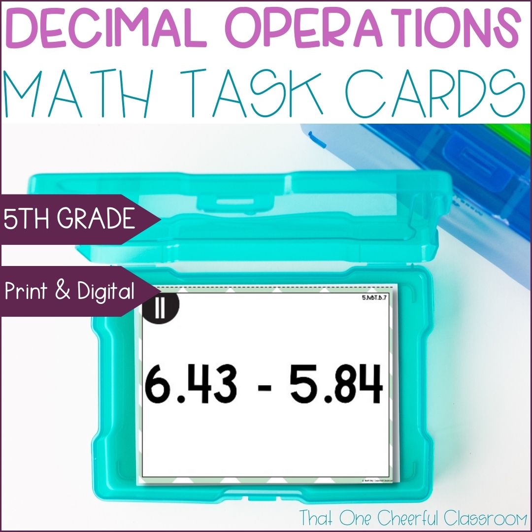 5th Grade Adding, Subtracting, Multiplying & Dividing Decimals Math ...