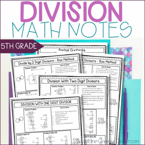 5th Grade Division, Estimating Quotients and Remainders Guided Math Notes's featured image
