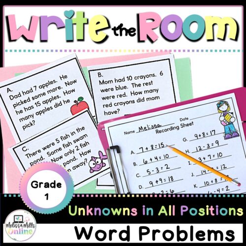 Write the Room Word Problems Unknown Numbers in All Positions for First Grade's featured image