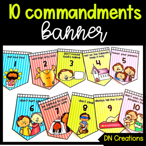 10 Commandments Banner l Ten Commandments Banner l Bible Posters l Sunday School l Bible Homeschool's featured image