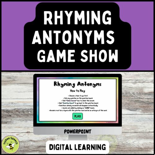 Rhyming Antonyms Game Show PowerPoint Activity's featured image