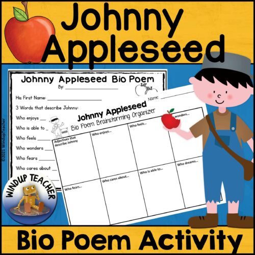 Johnny Appleseed Bio Poem Activity for Poetry Unit or Center's featured image