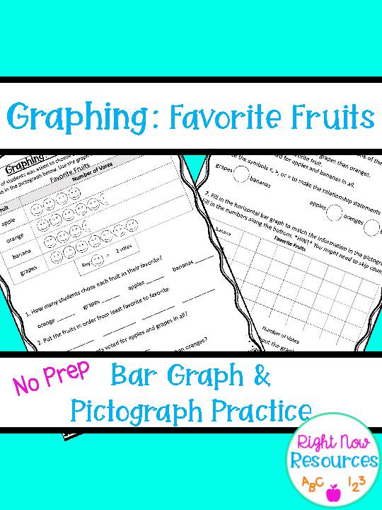 Graphing: Favorite Drinks, graph practice, bar graphs, pictographs