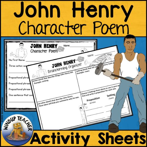 John Henry Character Poem Activity for Poetry Unit or Center's featured image