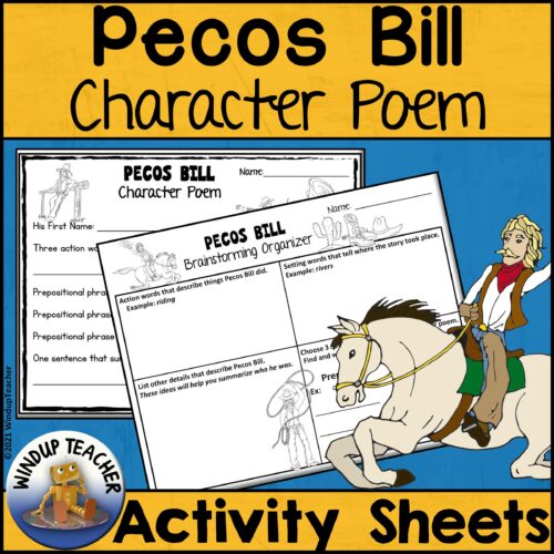 Pecos Bill Character Poem Activity for Poetry Unit or Center's featured image