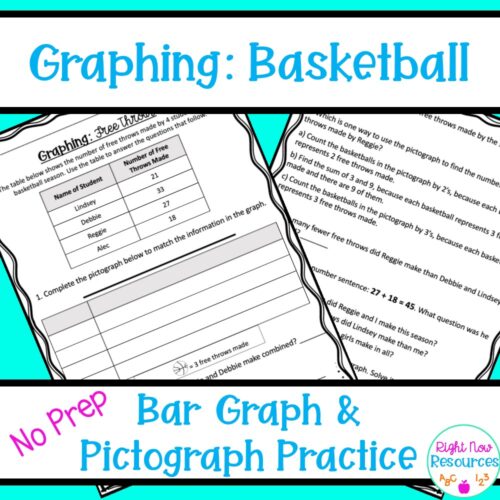 Graphing: Basketball, pictograph practice, graphing practice, graphs and data's featured image