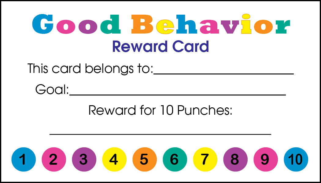 Good Behavior Reward Card
