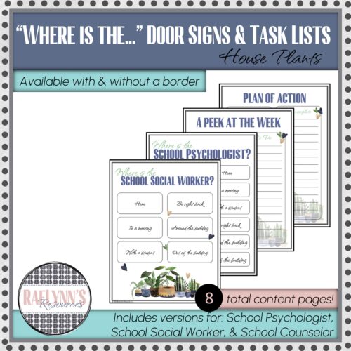 “Where is the…” Door Signs & Task Lists (House Plant Theme)'s featured image