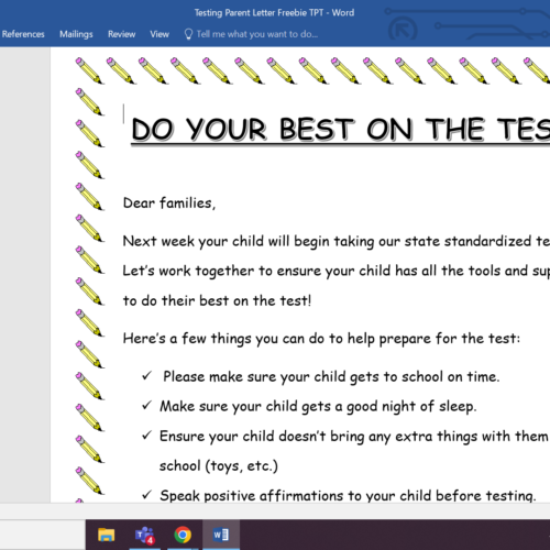 Freebie: Testing Parent Letter's featured image