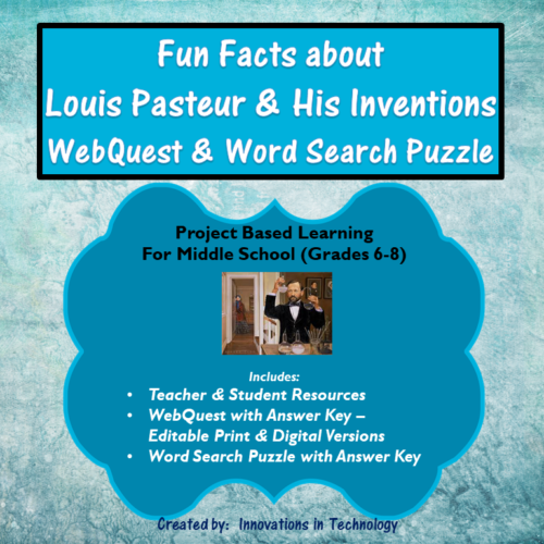 Louis Pasteur - WebQuest & Word Search Puzzle's featured image