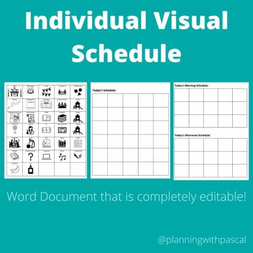 Individual Visual Schedule (includes pictures and time)'s featured image