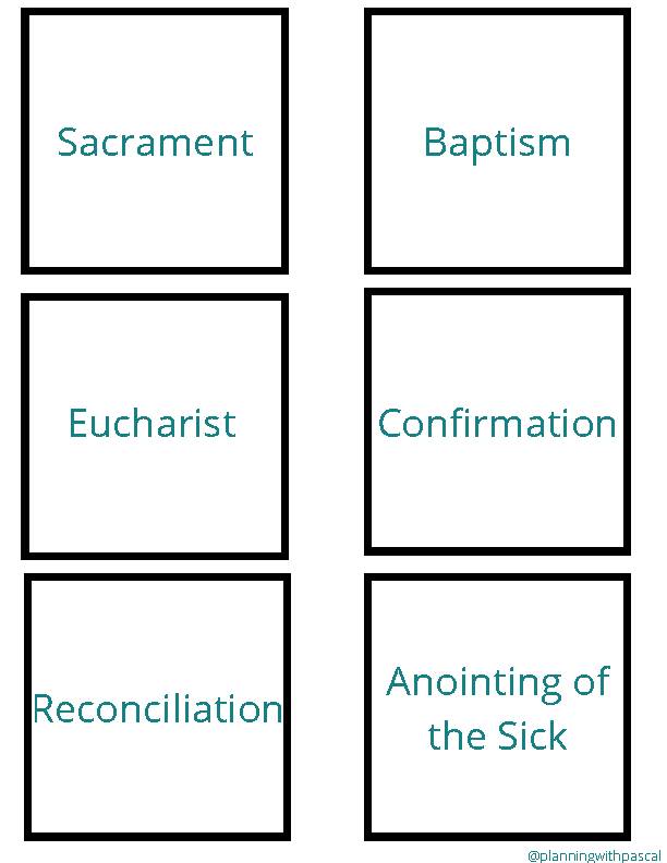 Definition Flashcards For The 7 Sacraments Of The Catholic Church ...