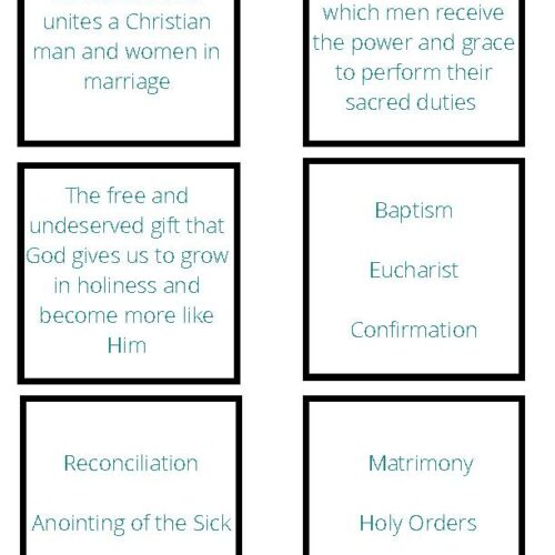 Definition Flashcards for the 7 Sacraments of the Catholic Church ...