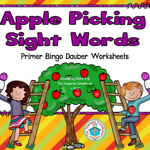 Primer Sight Word Bingo Dauber Sheets with Apples's featured image