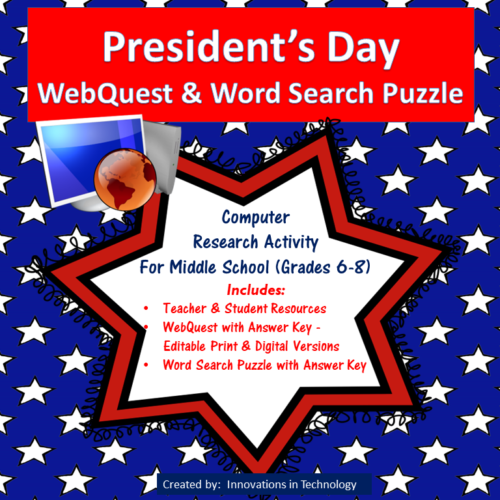 President's Day WebQuest & Word Search Puzzle's featured image