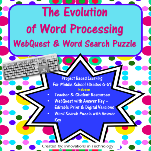 Evolution of Word Processing WebQuest & Word Search Puzzle's featured image