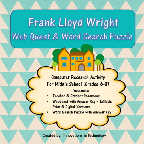 Learning about Frank Lloyd Wright - WebQuest & Word Search Puzzle's featured image
