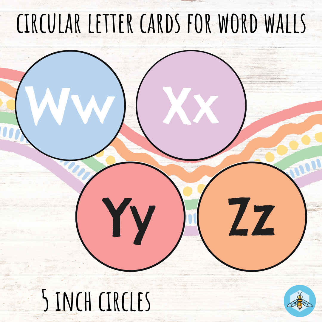 Alphabet Wall Cards / Word Wall Cards in Rainbow Theme by Apples