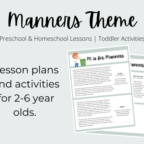 Manners Theme Preschool Curriculum Printable | Homeschool Lesson Plan Printable | For Preschool Teachers, Homeschooling & Stay-At-Home Moms's featured image