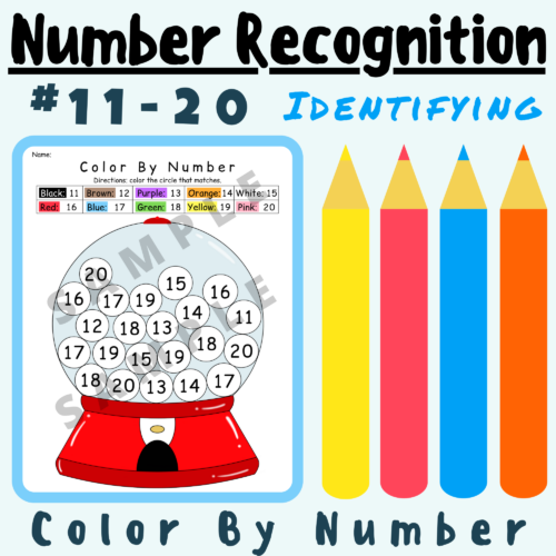 Number Recognition and Identifying Numbers 11-20 Coloring Activity Worksheet; For K-5 Teachers and Students in the Math Classroom's featured image