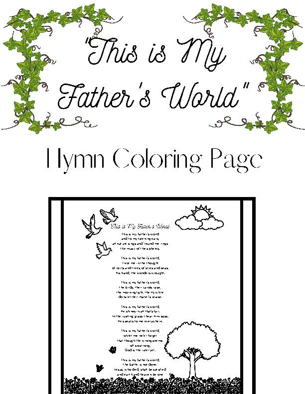 Hymn Coloring Sheet - A Mighty Fortress - Classful